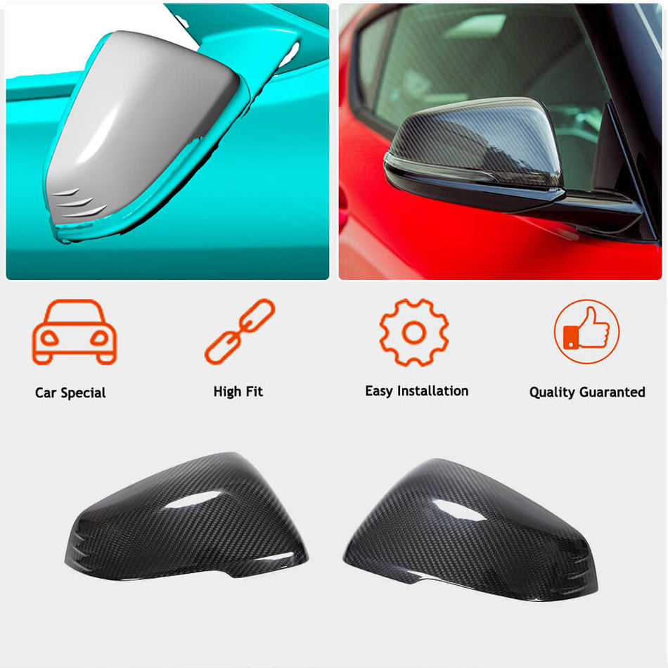 Toyota GR Supra A90 BMW F45 F46 X1 F48 Z4 G29 Mirror Covers Dry Carbon Fiber-Ahacarbon
