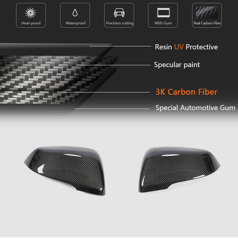 Toyota GR Supra A90 BMW F45 F46 X1 F48 Z4 G29 Replacement Side Mirror Covers Carbon Fiber-Ahacarbon