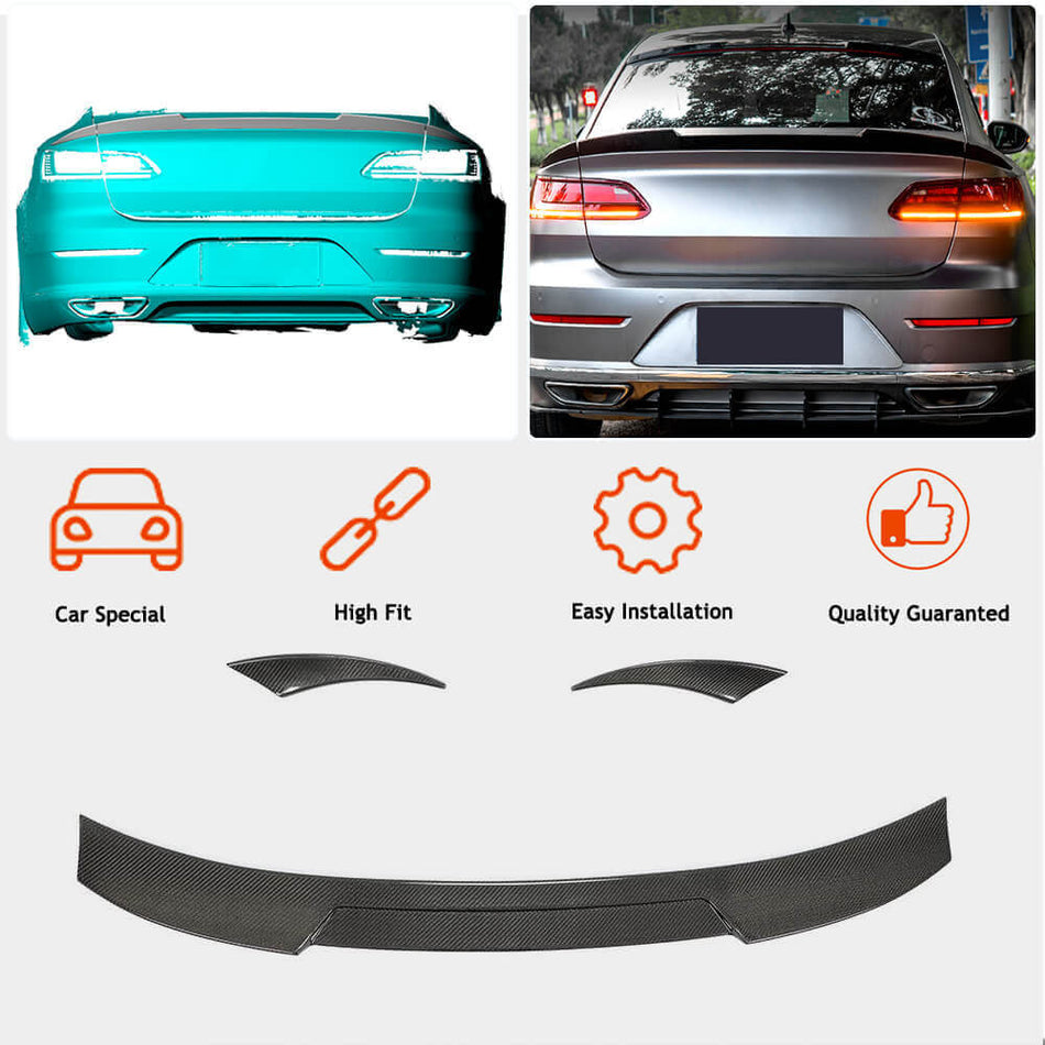 Volkswagen VW Arteon CC 2019-2022 Rear Trunk Spoiler Carbon Fiber-Ahacarbon