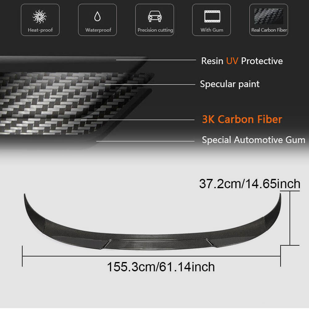 Volkswagen VW Arteon CC 2019-2022 Rear Trunk Spoiler Carbon Fiber-Ahacarbon