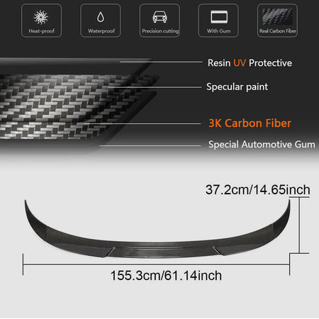 Volkswagen VW Arteon CC 2019-2022 Rear Trunk Spoiler Carbon Fiber-Ahacarbon