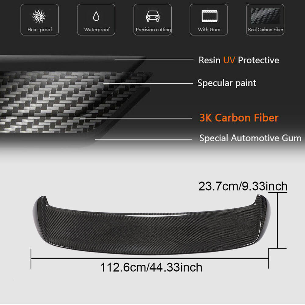 Volkswagen VW Golf 6 MK6 Base Wagon 2010-2014 Rear Roof Spoiler Carbon Fiber-Ahacarbon