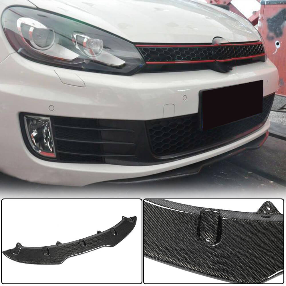 Volkswagen VW Golf 6 MK6 GTI 2010-2013 Front Bumper Lip Carbon Fiber-Ahacarbon