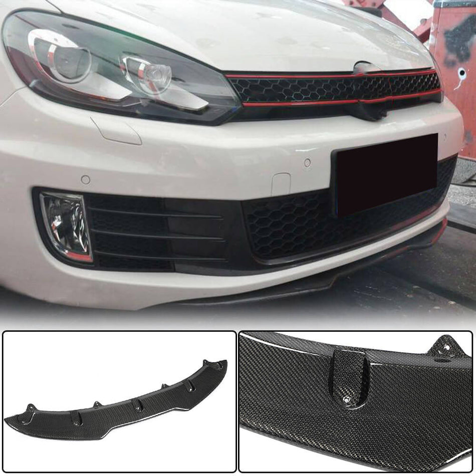Volkswagen VW Golf 6 MK6 GTI 2010-2013 Front Bumper Lip Carbon Fiber-Ahacarbon