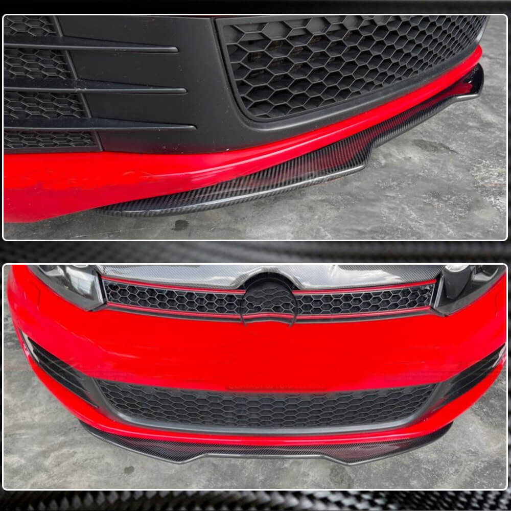 Volkswagen VW Golf 6 MK6 GTI 2010-2013 Front Bumper Lip Carbon Fiber-Ahacarbon