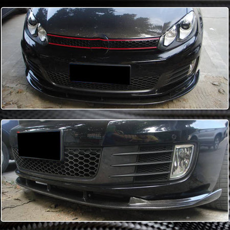 Volkswagen VW Golf 6 MK6 GTI 2010-2013 Front Bumper Lip Carbon Fiber-Ahacarbon