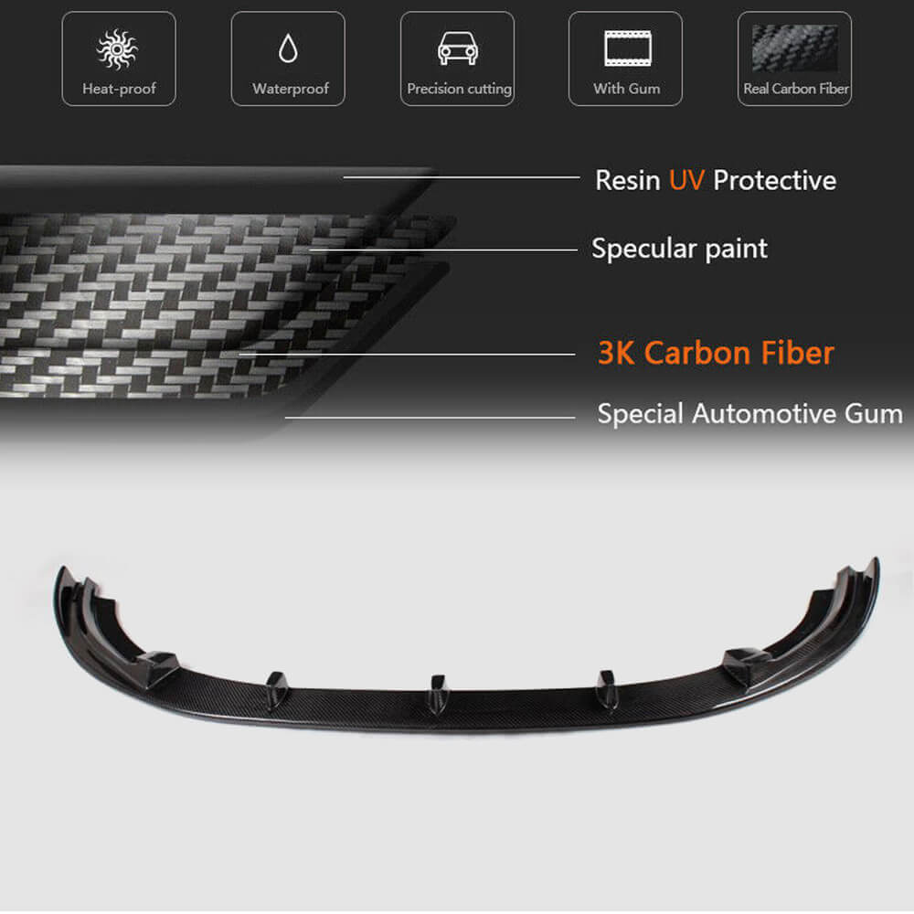 Volkswagen VW Golf 6 MK6 GTI 2010-2013 Front Bumper Lip Carbon Fiber-Ahacarbon