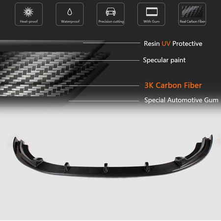 Volkswagen VW Golf 6 MK6 GTI 2010-2013 Front Bumper Lip Carbon Fiber-Ahacarbon