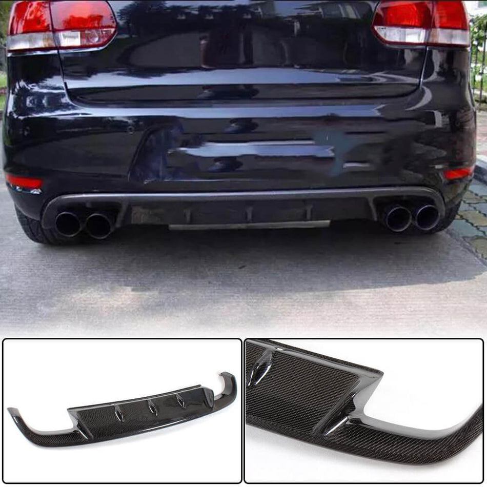 Volkswagen VW Golf 6 MK6 GTI 2010-2013 Rear Bumper Diffuser Carbon Fiber-Ahacarbon