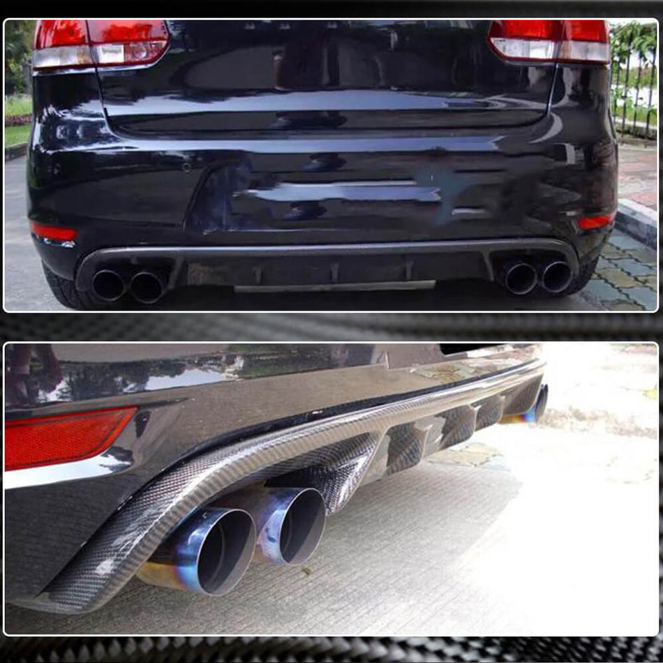 Volkswagen VW Golf 6 MK6 GTI 2010-2013 Rear Bumper Diffuser Carbon Fiber-Ahacarbon