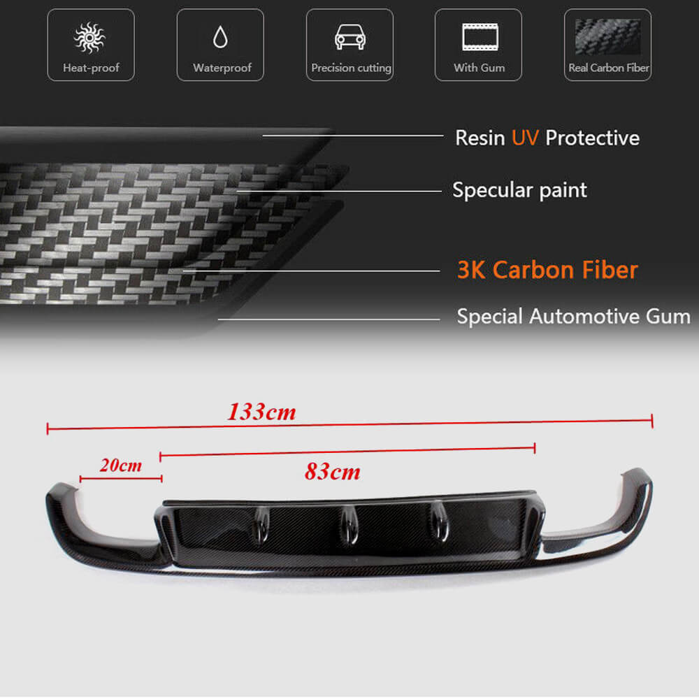 Volkswagen VW Golf 6 MK6 GTI 2010-2013 Rear Bumper Diffuser Carbon Fiber-Ahacarbon