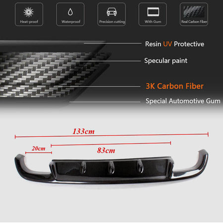 Volkswagen VW Golf 6 MK6 GTI 2010-2013 Rear Bumper Diffuser Carbon Fiber-Ahacarbon