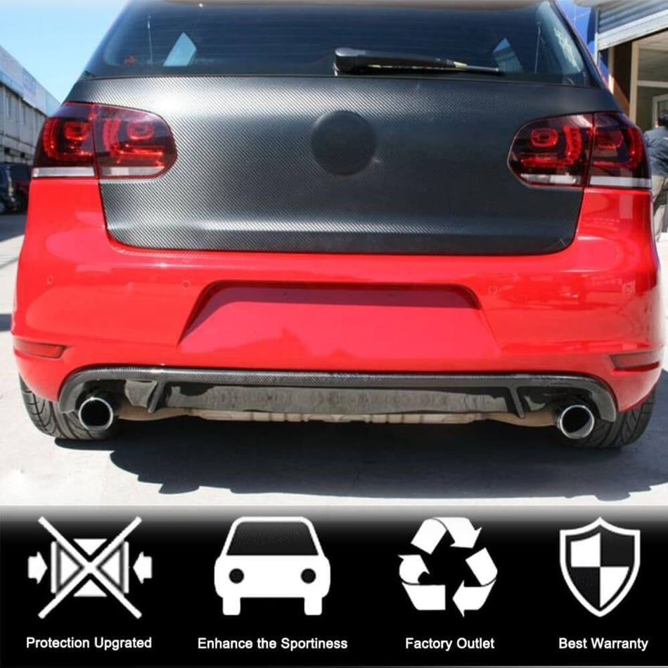 Volkswagen VW Golf 6 MK6 GTI 2010-2013 Rear Bumper Diffuser Carbon Fiber-Ahacarbon