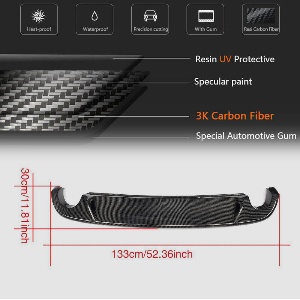 Volkswagen VW Golf 6 MK6 GTI 2010-2013 Rear Bumper Diffuser Carbon Fiber-Ahacarbon