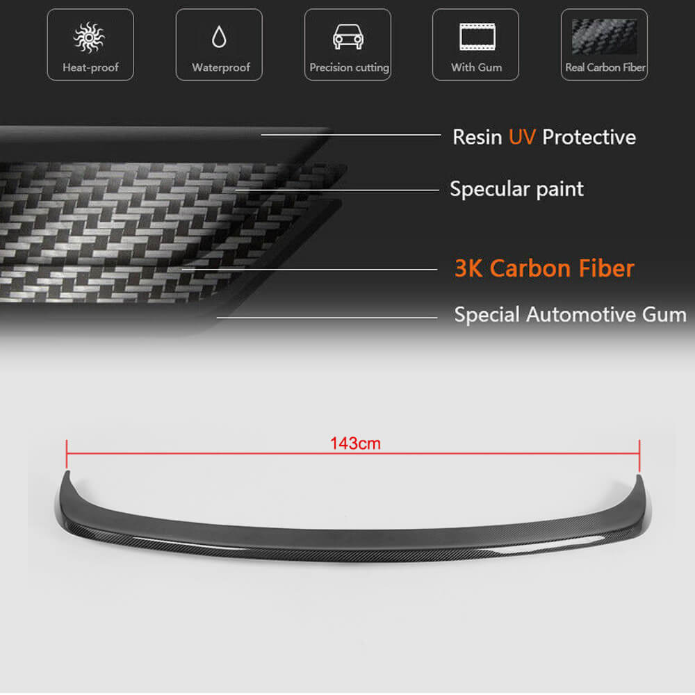 Volkswagen VW Golf 6 MK6 GTI R/R20 2010-2013 Rear Middle Spoiler Carbon Fiber-Ahacarbon