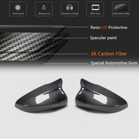Volkswagen VW Golf 6 MK6 GTI R/R20 2010-2013 Mirror Covers Replacement Style Carbon Fiber-Ahacarbon