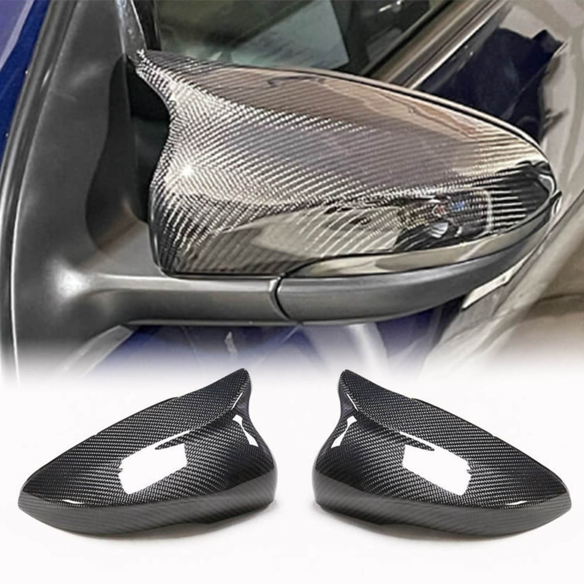 Volkswagen VW Golf 6 MK6 GTI R/R20 2010-2013 Mirror Covers Replacement Style Carbon Fiber-Ahacarbon