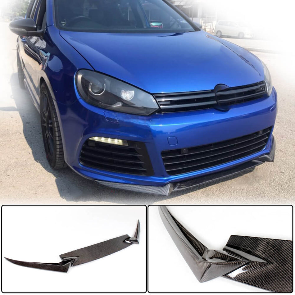 Volkswagen VW Golf 6 MK6 R/R20 2010-2013 Front Bumper Lip Carbon Fiber-Ahacarbon