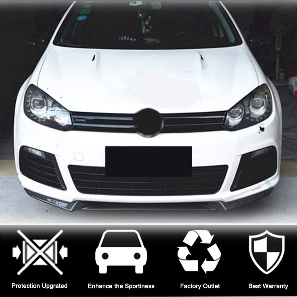 Volkswagen VW Golf 6 MK6 R/R20 2010-2013 Front Bumper Lip Carbon Fiber-Ahacarbon