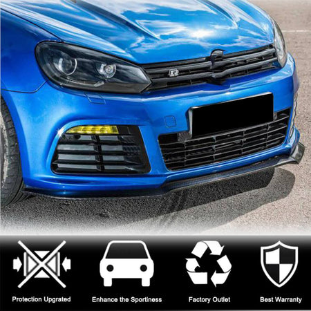 Volkswagen VW Golf 6 MK6 R/R20 2010-2013 Front Bumper Lip Carbon Fiber-Ahacarbon