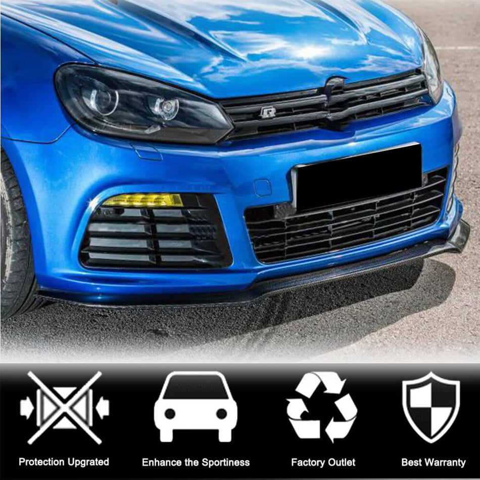 Volkswagen VW Golf 6 MK6 R/R20 2010-2013 Front Bumper Lip Carbon Fiber-Ahacarbon