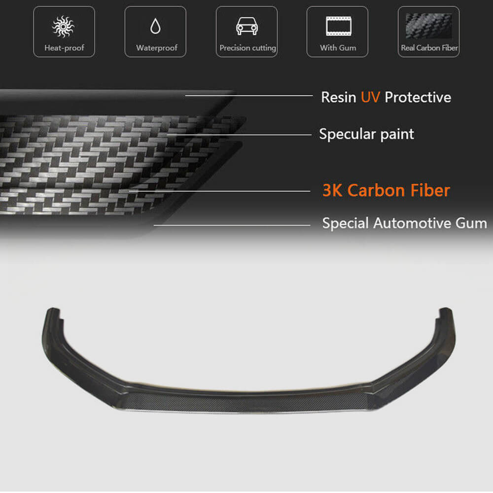 Volkswagen VW Golf 6 MK6 R/R20 2010-2013 Front Bumper Lip Carbon Fiber-Ahacarbon