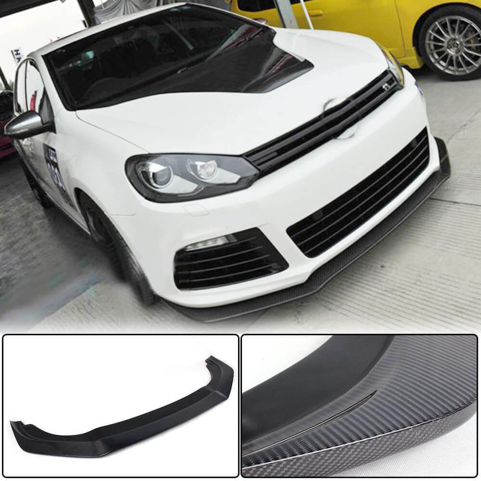 Volkswagen VW Golf 6 MK6 R/R20 2010-2013 Front Bumper Lip Carbon Fiber-Ahacarbon