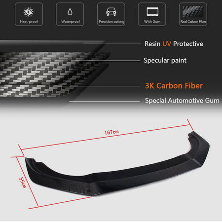 Volkswagen VW Golf 6 MK6 R/R20 2010-2013 Front Bumper Lip Carbon Fiber-Ahacarbon