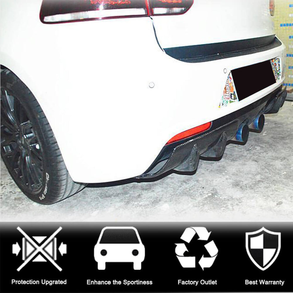 Volkswagen VW Golf 6 MK6 R/R20 2010-2013 Rear Bumper Diffuser Carbon Fiber-Ahacarbon