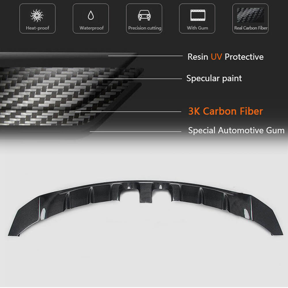 Volkswagen VW Golf 6 MK6 R R20 2010-2013 Rear Bumper Diffuser Carbon Fiber-Ahacarbon