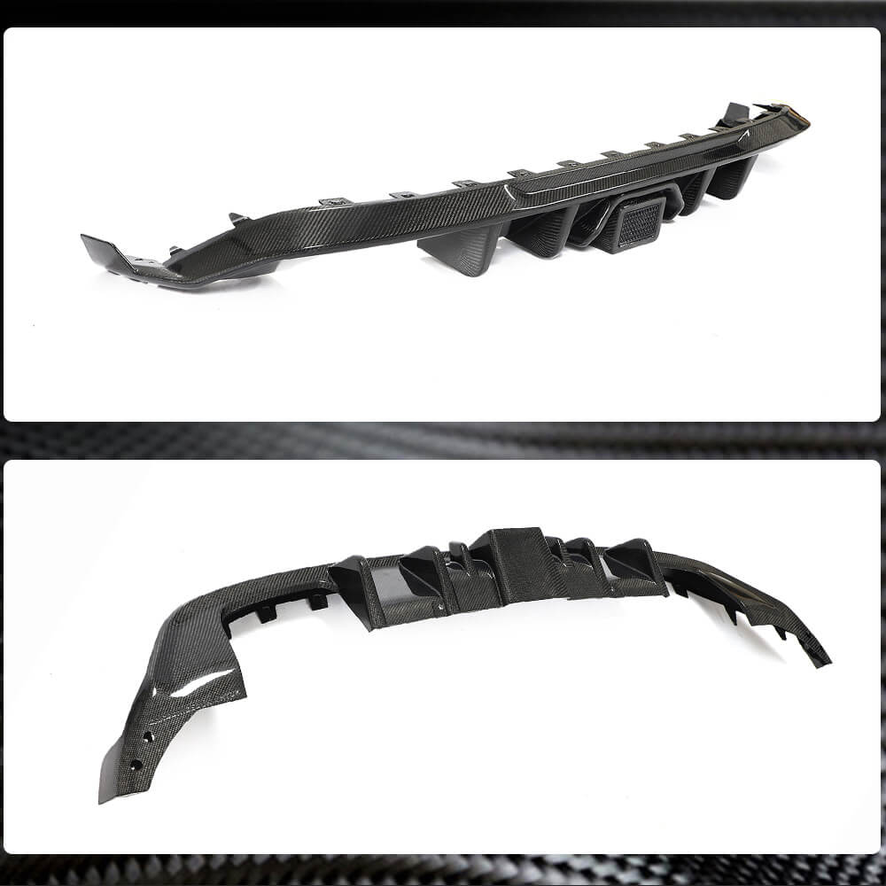Volkswagen VW Golf 7.5 MK7.5 Base/R/GTI 2018-2020 Rear Bumper Diffuser Carbon Fiber (With Brake Light)-Ahacarbon