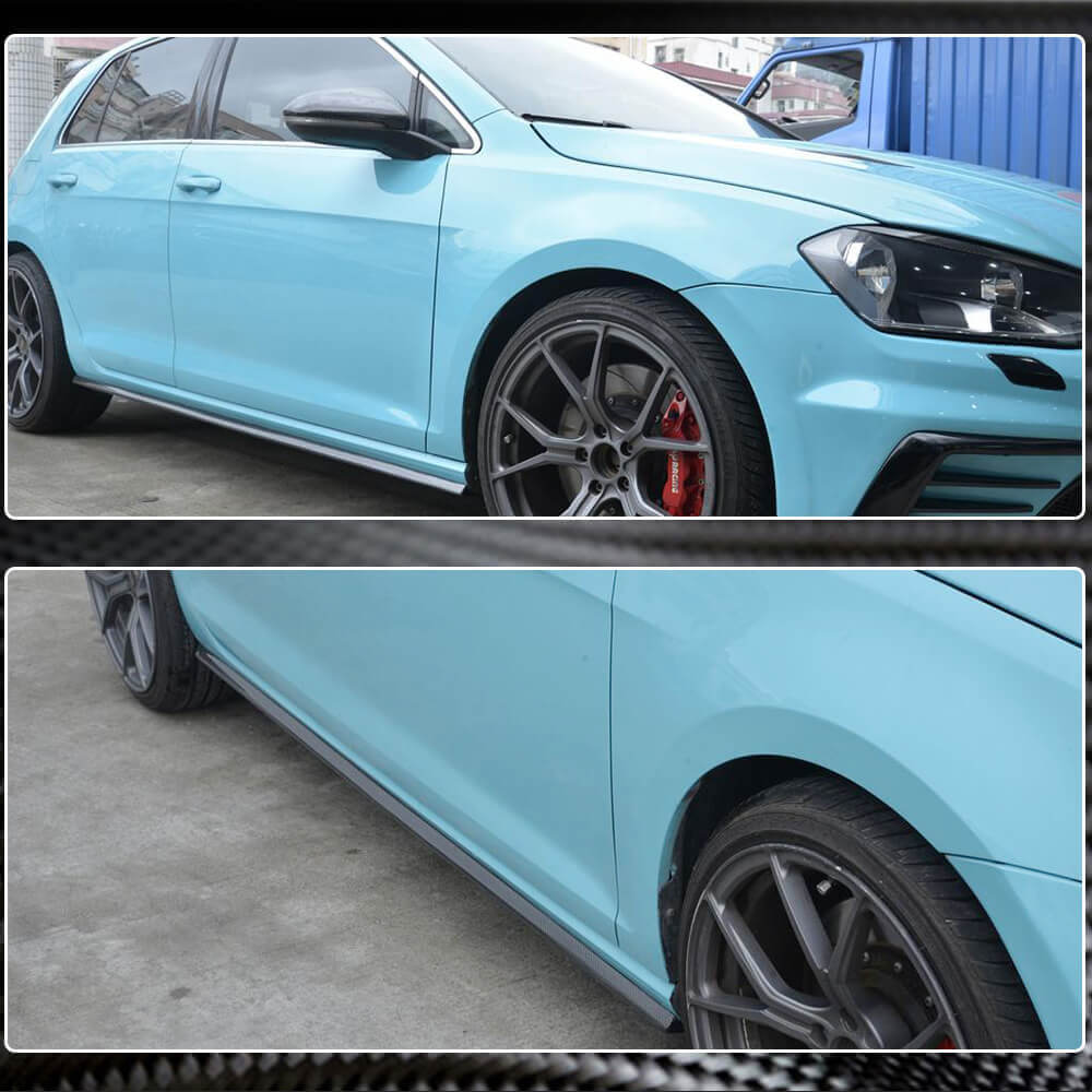 Volkswagen VW Golf 7.5 MK7.5 R R-Line 2017-2019 Side Skirts Carbon Fiber-Ahacarbon