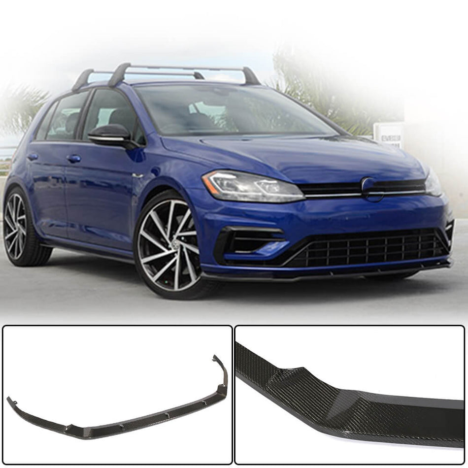 Volkswagen VW Golf 7.5 MK7.5 R R-Line 2017-2019 Front Bumper Lip Carbon Fiber-Ahacarbon