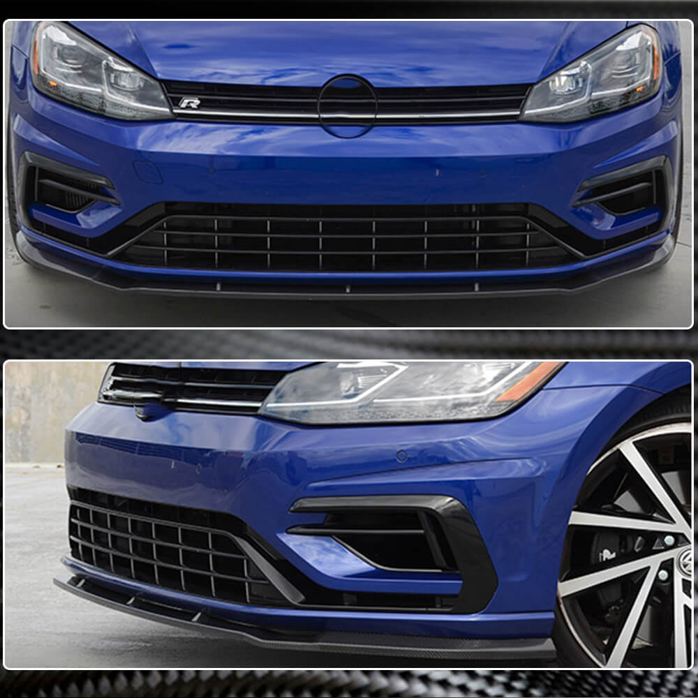 Volkswagen VW Golf 7.5 MK7.5 R R-Line 2017-2019 Front Bumper Lip Carbon Fiber-Ahacarbon