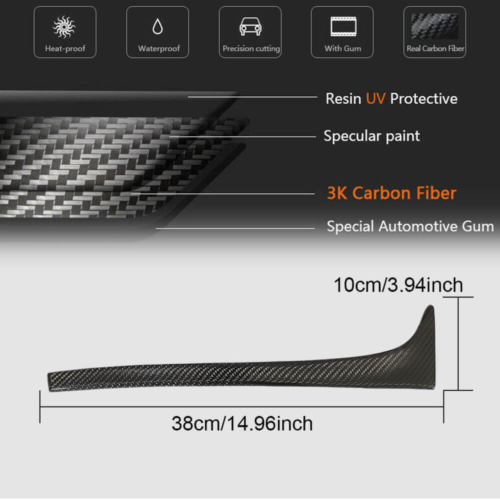 Volkswagen VW Golf 7 7.5 MK7 MK7.5 2014-2019 Rear Roof Side Window Vent Spoiler | Non-GTI Non-R Carbon Fiber/ABS-Ahacarbon