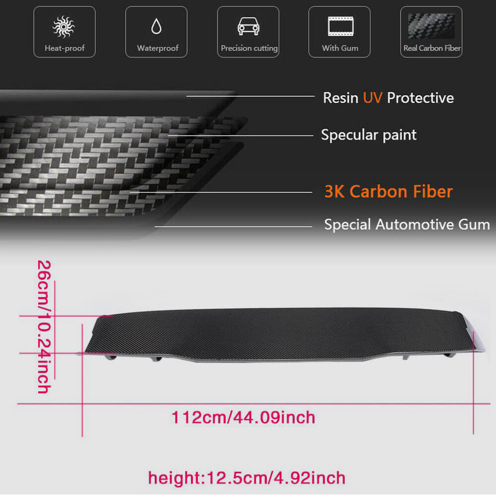 Volkswagen VW Golf 7 7.5 MK7 MK7.5 GTI R 2014-2019 Rear Roof Spoiler Carbon Fiber-Ahacarbon