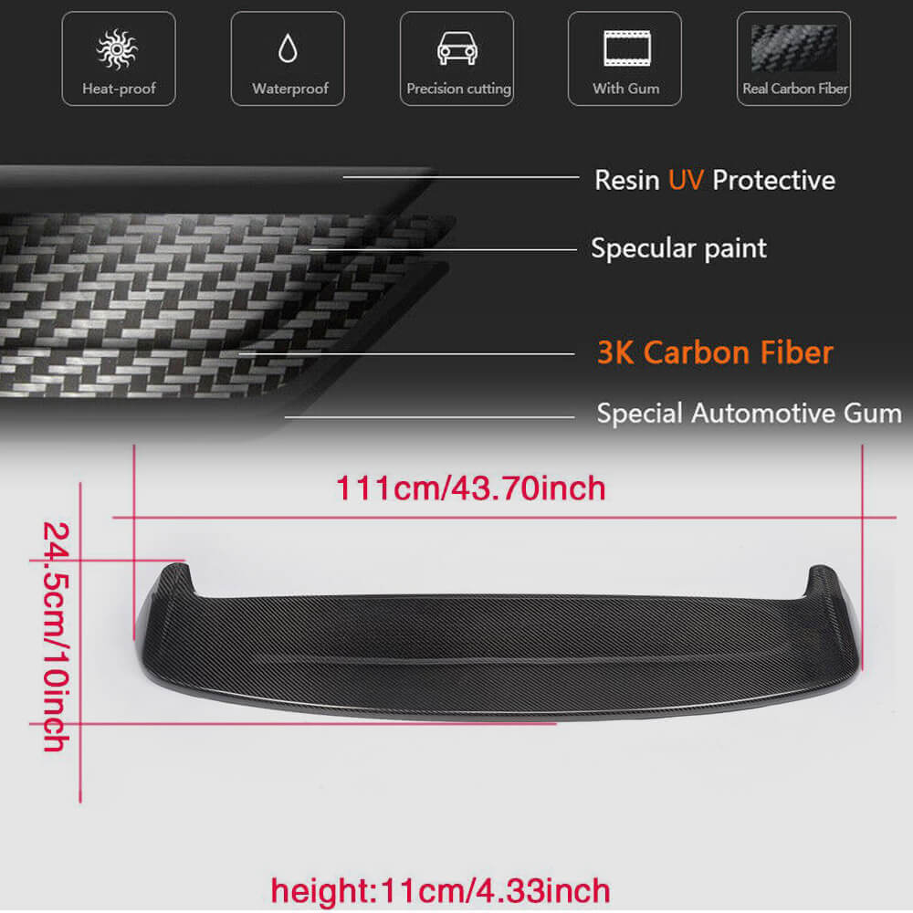 Volkswagen VW Golf 7 7.5 MK7 MK7.5 GTI R 2014-2019 Rear Roof Spoiler Carbon Fiber-Ahacarbon
