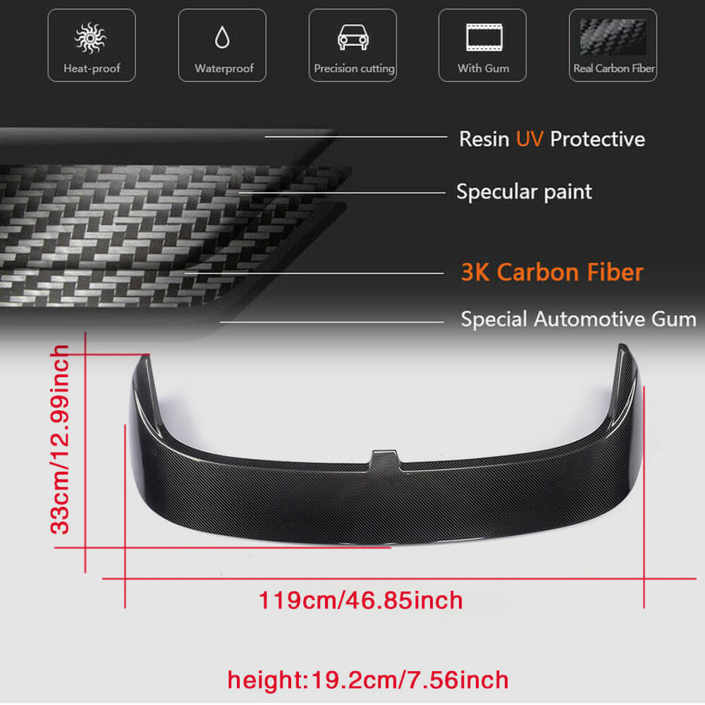 Volkswagen VW Golf 7 7.5 MK7 MK7.5 GTI R 2014-2019 Carbon Fiber Rear Roof Spoiler-Ahacarbon