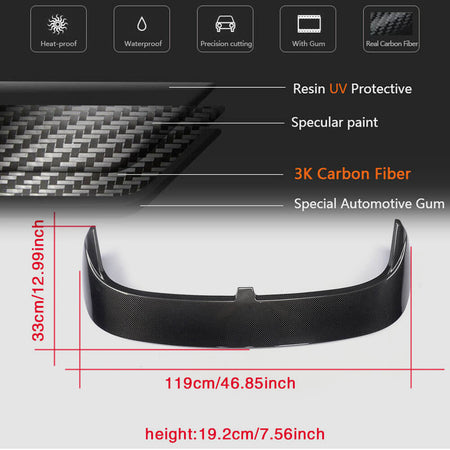 Volkswagen VW Golf 7 7.5 MK7 MK7.5 GTI R 2014-2019 Carbon Fiber Rear Roof Spoiler-Ahacarbon