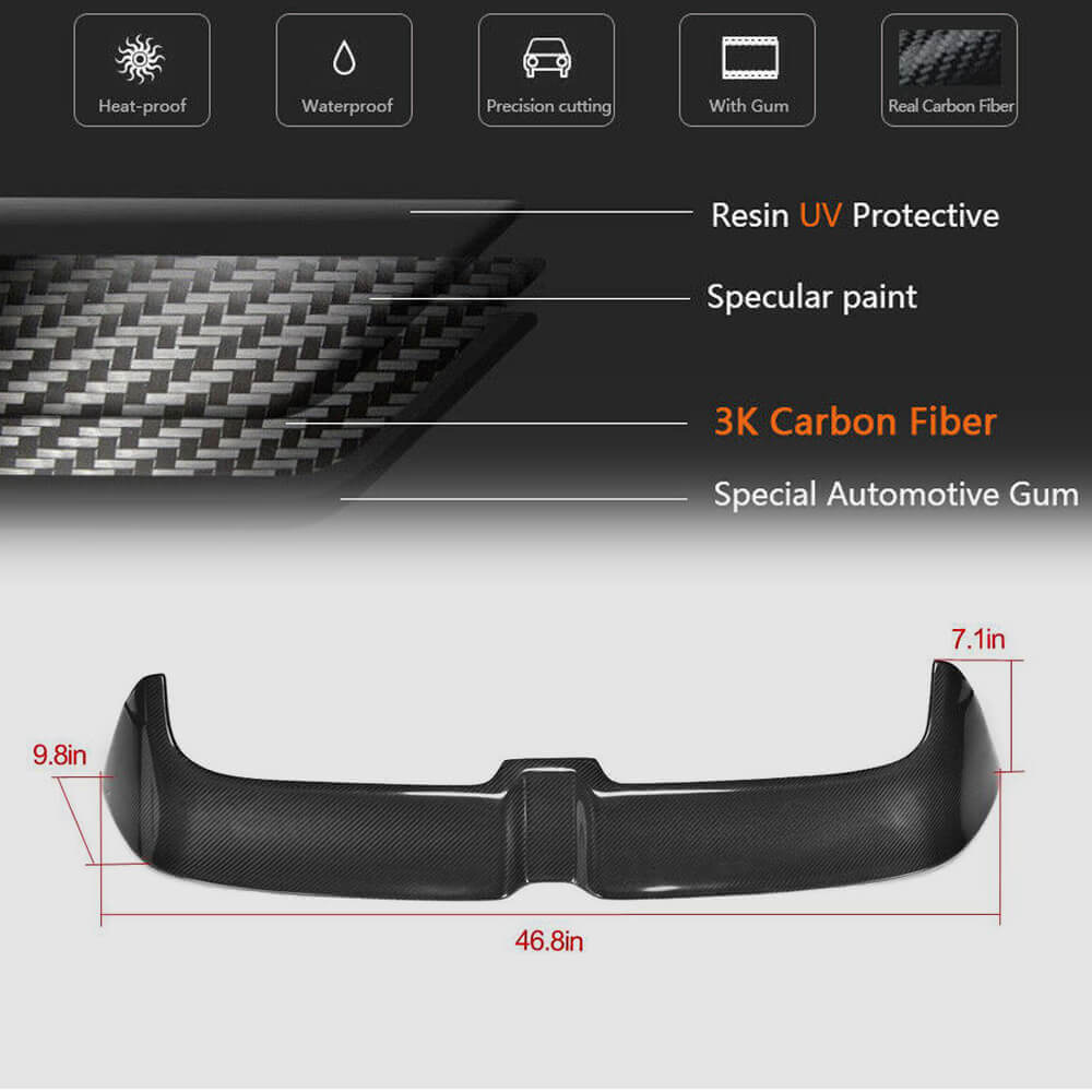 Volkswagen VW Golf 7 7.5 MK7 MK7.5 GTI R 2014-2019 Rear Roof Spoiler Carbon Fiber/ABS-Ahacarbon