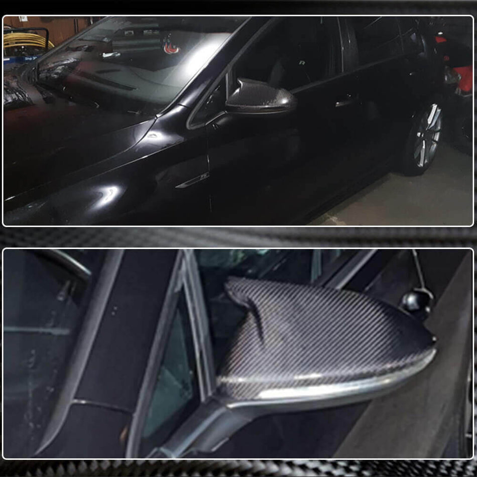 Volkswagen VW Golf 7 7.5 MK7 MK7.5 GTI R R-line 2014-2019 Mirror Covers Replacement Style Carbon Fiber-Ahacarbon