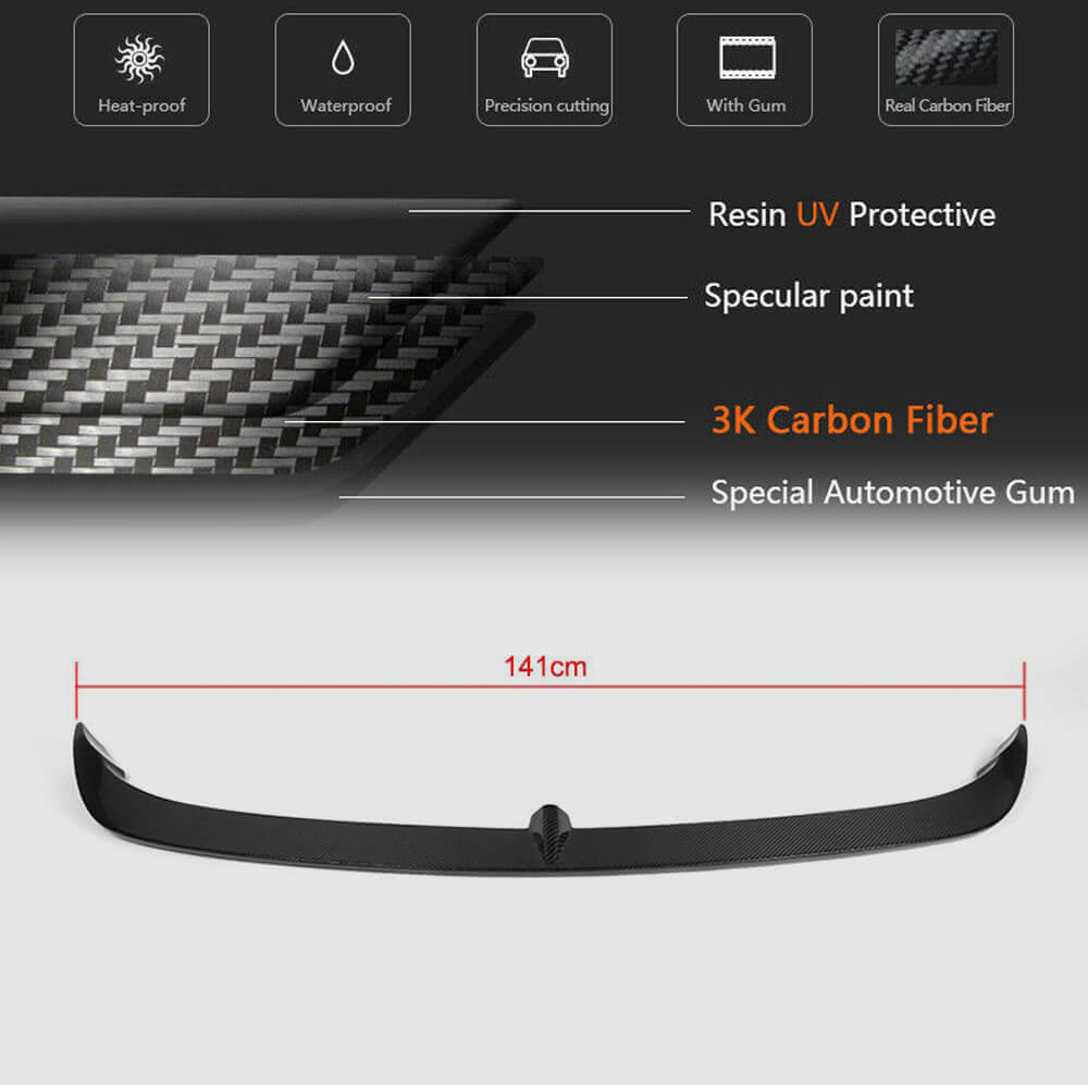 Volkswagen VW Golf 7 7.5 MK7 MK7.5 GTI R R-line 2014-2019 Rear Middle Spoiler Carbon Fiber-Ahacarbon