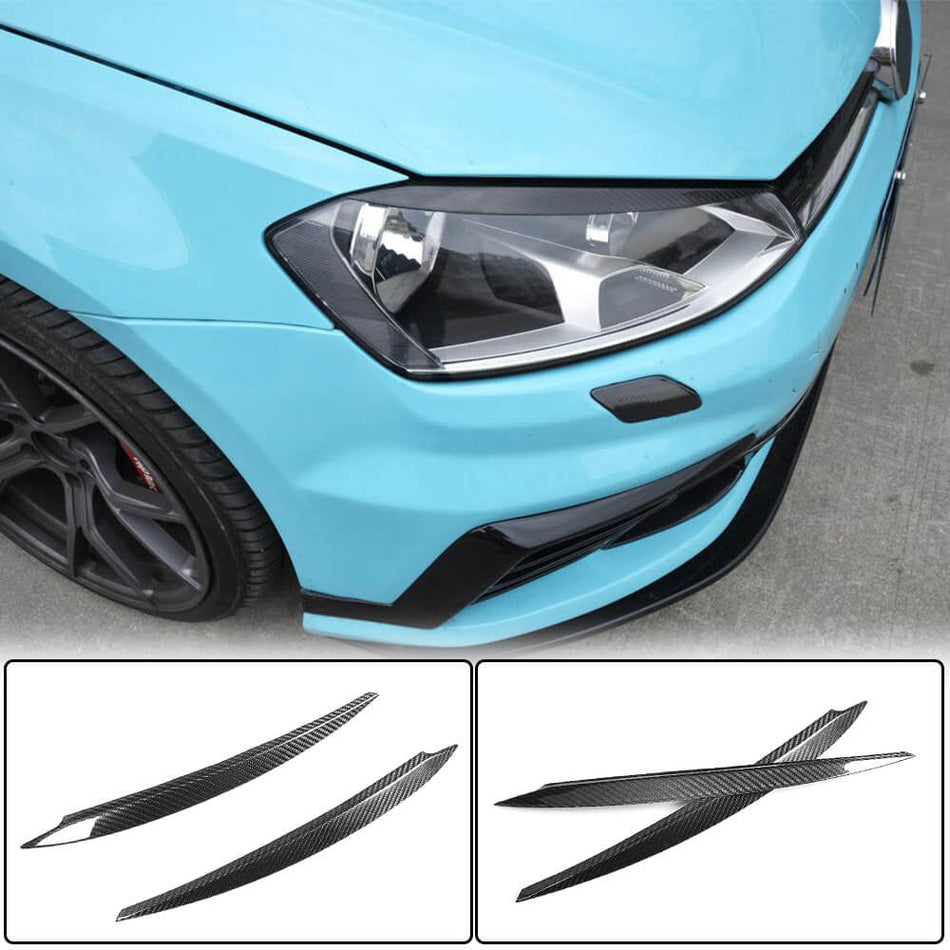 Volkswagen VW Golf 7 7.5 MK7 MK7.5 GTI R R-line 2014-2019 Headlight Eyelids Lamp Eyebrows Carbon Fiber-Ahacarbon