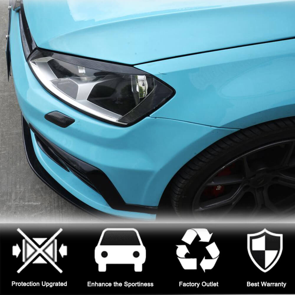 Volkswagen VW Golf 7 7.5 MK7 MK7.5 GTI R R-line 2014-2019 Headlight Eyelids Lamp Eyebrows Carbon Fiber-Ahacarbon
