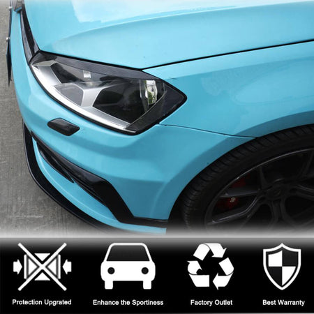 Volkswagen VW Golf 7 7.5 MK7 MK7.5 GTI R R-line 2014-2019 Headlight Eyelids Lamp Eyebrows Carbon Fiber-Ahacarbon