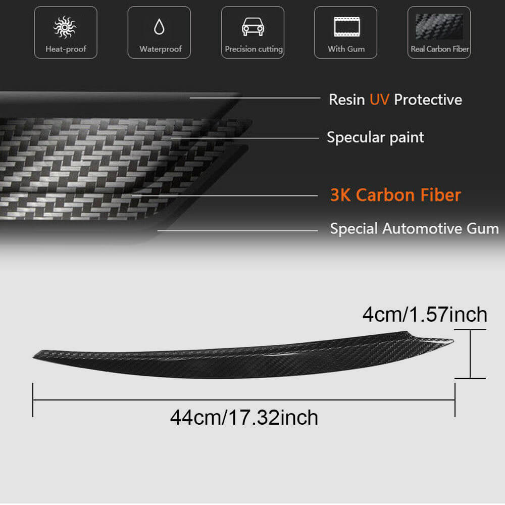 Volkswagen VW Golf 7 7.5 MK7 MK7.5 GTI R R-line 2014-2019 Headlight Eyelids Lamp Eyebrows Carbon Fiber-Ahacarbon