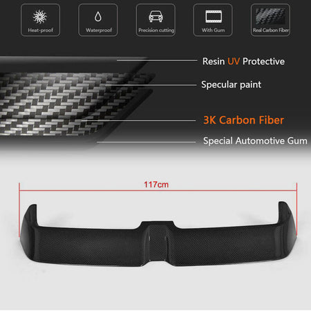 Volkswagen VW Golf 7 7.5 MK7 MK7.5 Standard R-Line 2014-2019 Rear Roof Spoiler Carbon Fiber-Ahacarbon