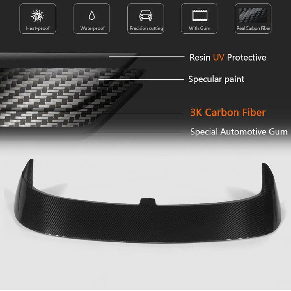 Volkswagen VW Golf 7 7.5 MK7 MK7.5 Standard/R-Line 2014-2019 Rear Roof Spoiler Carbon Fiber-Ahacarbon