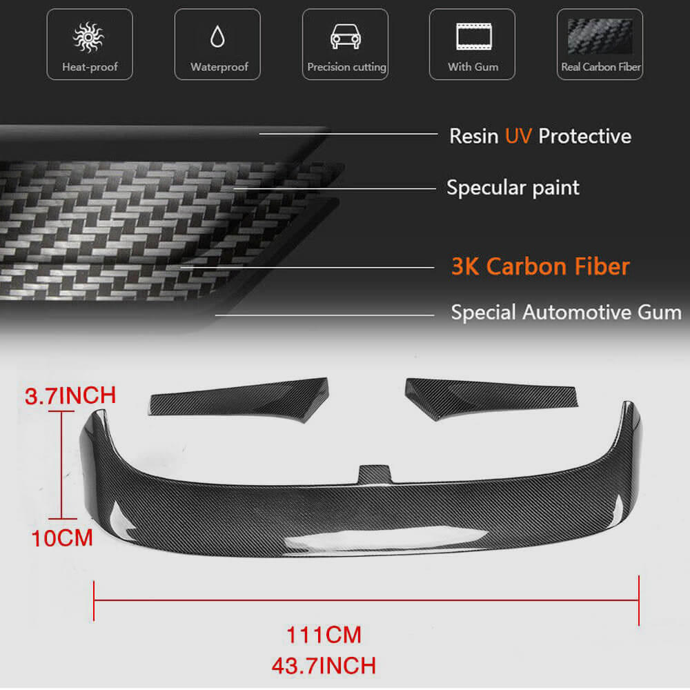 Volkswagen VW Golf 7 7.5 MK7 MK7.5 Standard/R-Line 2014-2019 Rear Roof Spoiler Carbon Fiber-Ahacarbon