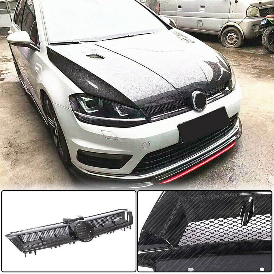 Volkswagen VW Golf 7 MK7 TSI GTI R R-line 2014-2017 Front Grille Dry Carbon Fiber-Ahacarbon